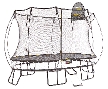 Батут овальный SPRINGFREE O92 SHAW с лестницей, корзиной для мяча, фиксаторами и колесиками