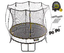 Детский круглый батут SPRINGFREE R54 HAW с корзиной для мяча, фиксаторами и колесиками
