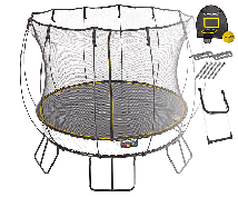 Батут круглый SPRINGFREE R79 SHA с лестницей, корзиной для мяча и фиксаторами