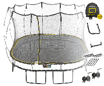 Батут квадратный SPRINGFREE S113 SHAW с лестницей, корзиной для мяча, фиксаторами и колесиками