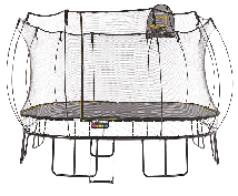 Батут квадратный SPRINGFREE S155 SHAW с лестницей, корзиной для мяча, фиксаторами и колесиками
