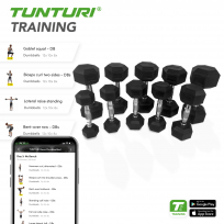 Набор гантелей обрезиненных 10 пар TUNTURI 1-10 кг